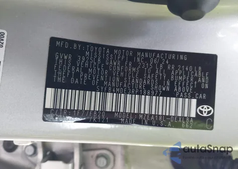 2024 Toyota Corolla Le from USA, damaged, VIN 5YFB4MDE3RP188977